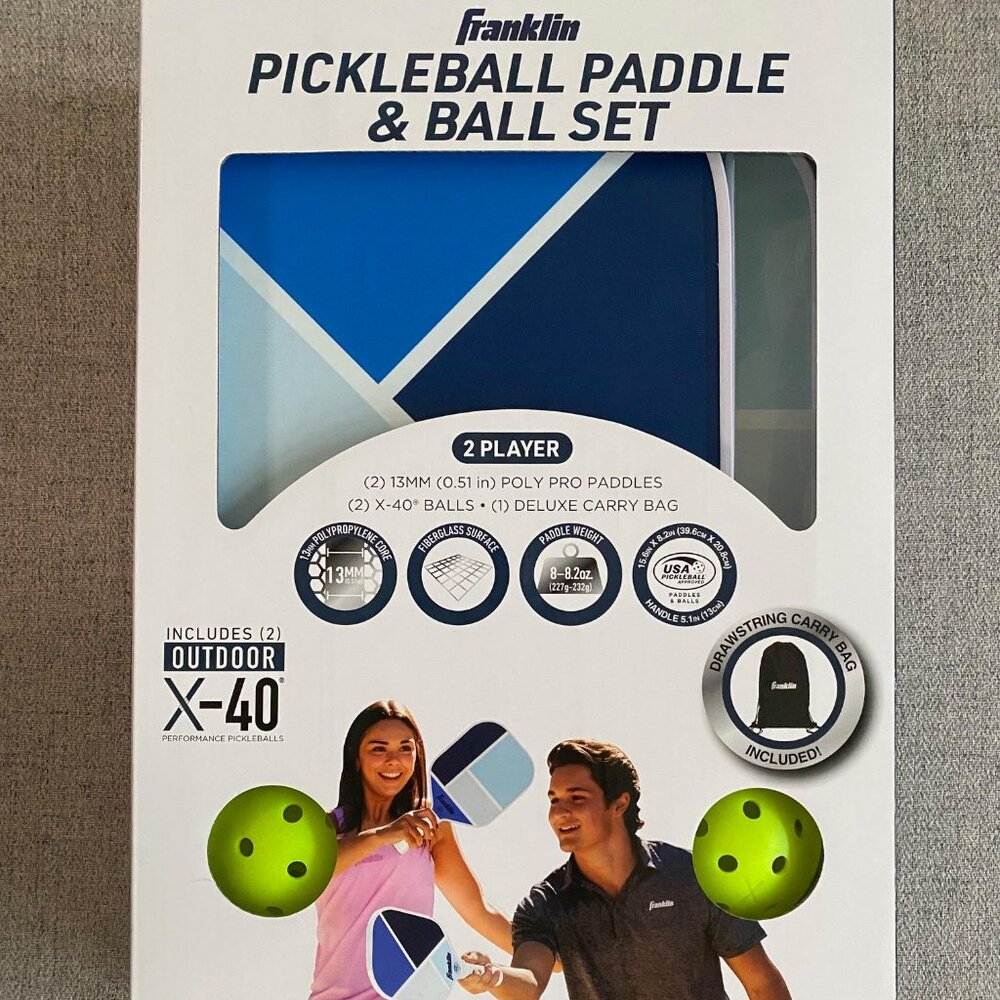 NEW Franklin Pickleball Paddle Ball Set, 2 Player Set with Deluxe Carry Bag